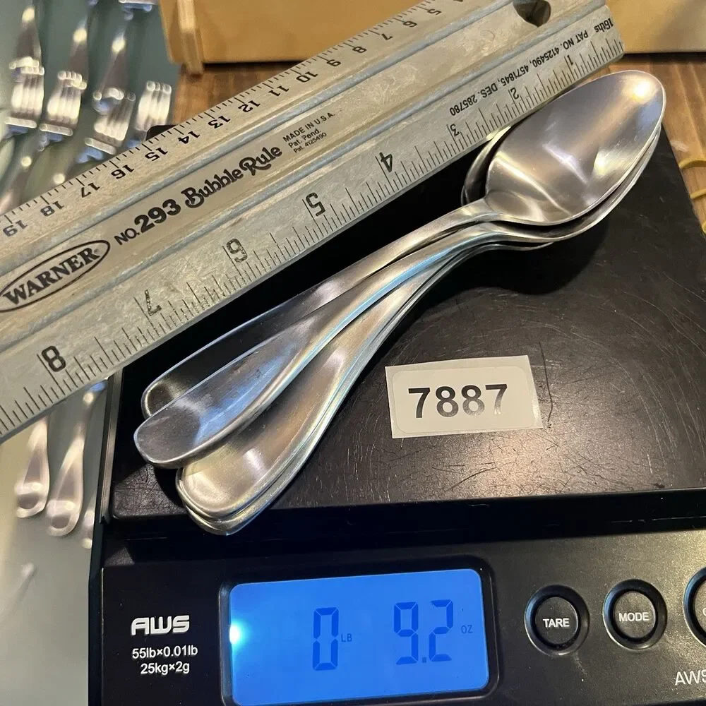 4 spoons large Oneida Aptitude 90-212 Stainless Flatware Dinner silverware